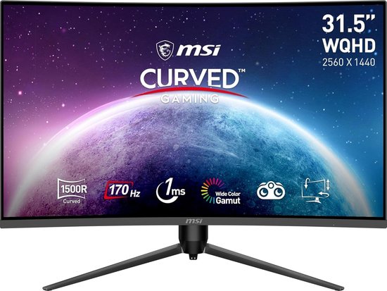 MSI G32CQ5P - QHD Curved Gaming Monitor - 170hz - 32 inch