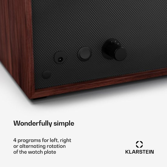 Klarstein Brienz 3 watchwinder, 3 horloges, 4 modi, houten look, blauwe binnenverlichting